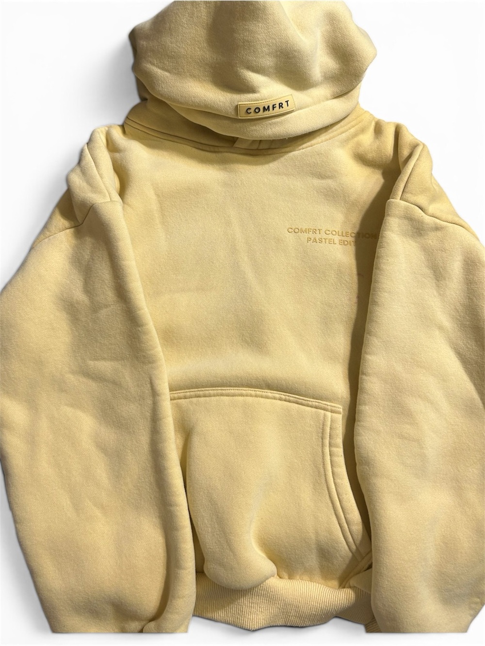 COMFRT Pastel Yellow Kids Hoodie - Soft Pullover Sweatshirt